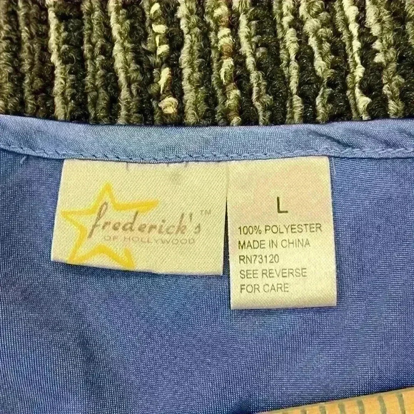 Vintage 90s Fredericks Of Hollywood Womens Large Cami Bow Purple Peekaboo Satin - Picture 3 of 6